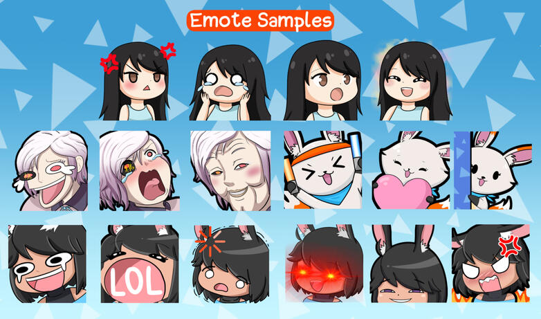 Twitch Stream Emotes - Momohua Toma, Revyoli, Mazzy